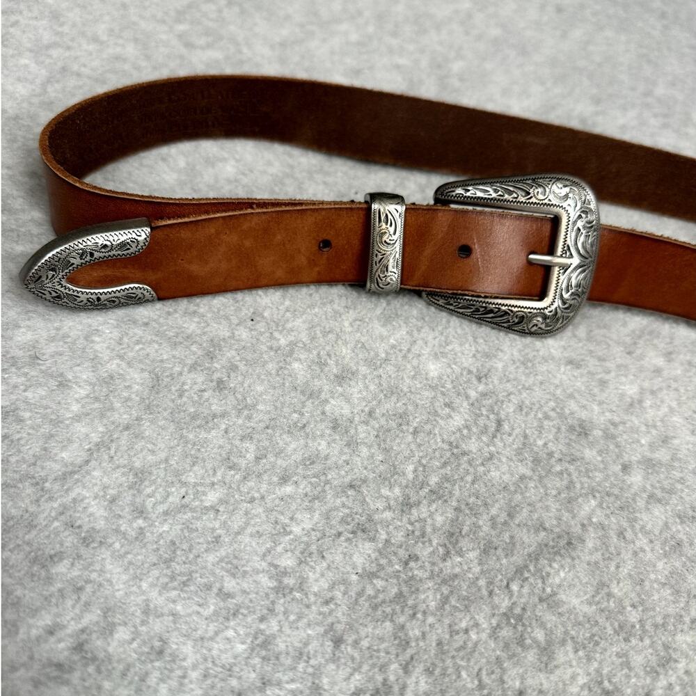 Leather Western Belt Women's M Brown Adjustable Urban Outfitters Rodeo Cowhide - Picture 5 of 11